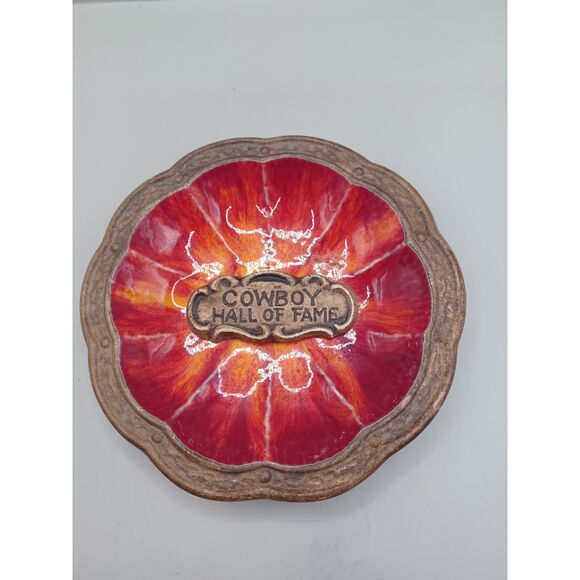 Treasure Craft USA Cowboy Hall of Fame Fire Flame Red Orange Trinket Ring Dish - Picture 12 of 12